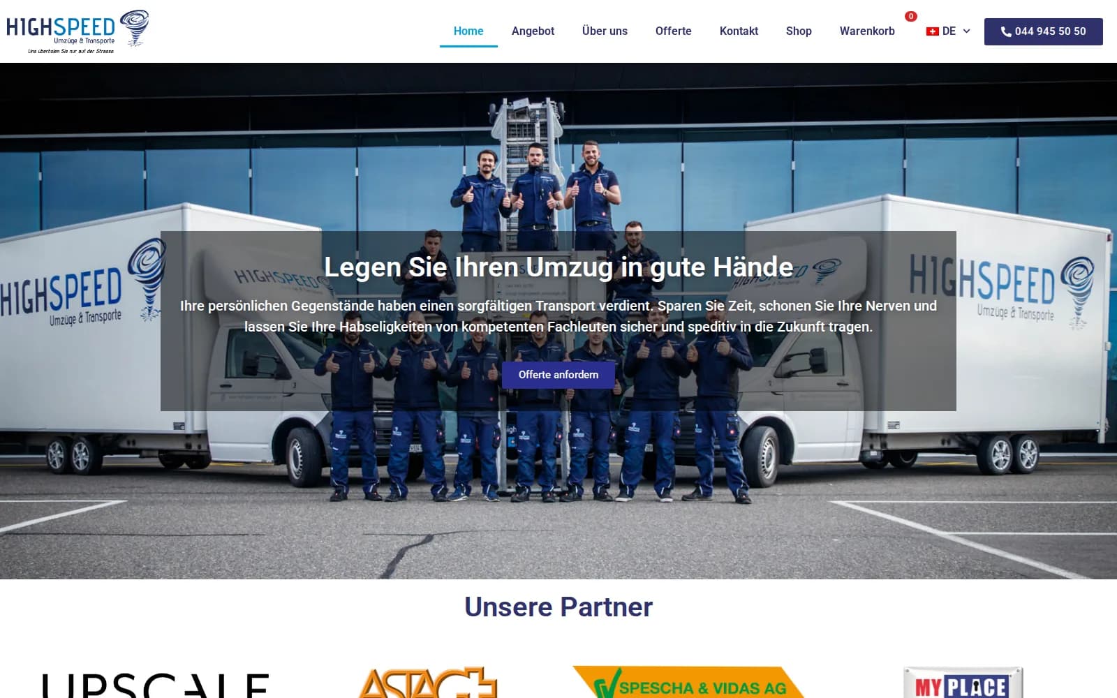 Highspeed Umzüge & Transporte – Screenshot