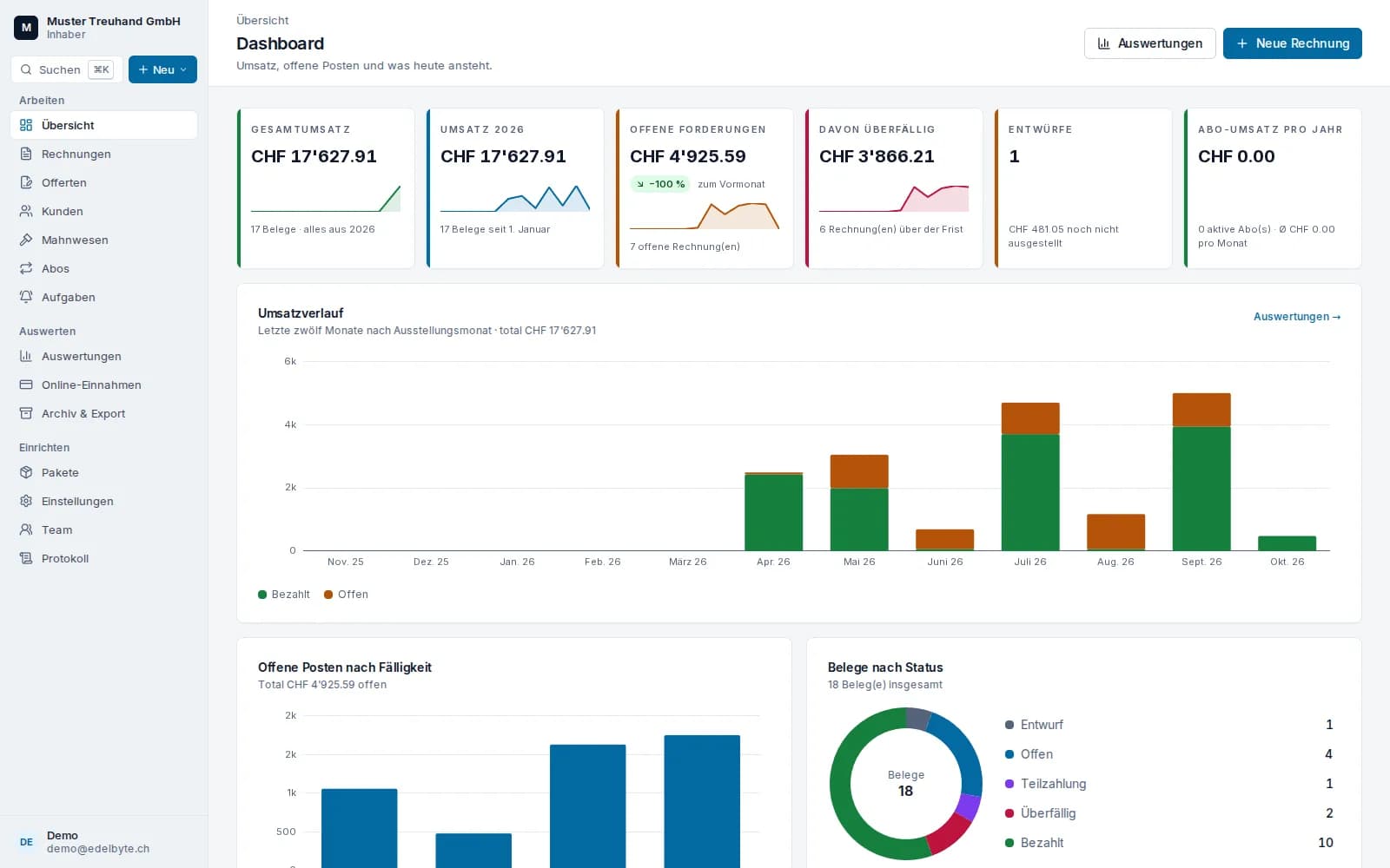 EdelInvoice – Rechnungssoftware – Screenshot