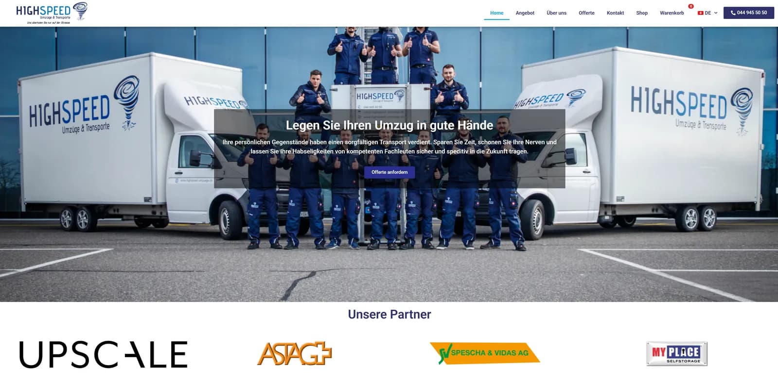 Screenshot: Highspeed Umzüge & Transporte