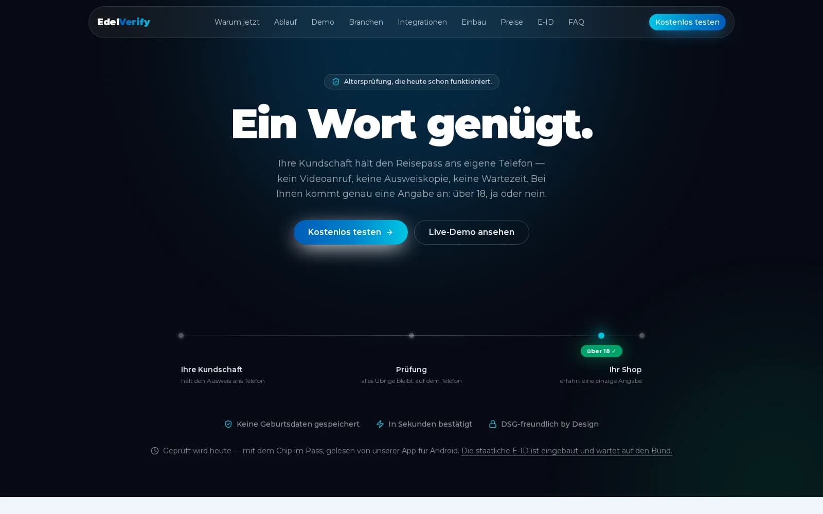 EdelVerify – Altersprüfung – Screenshot